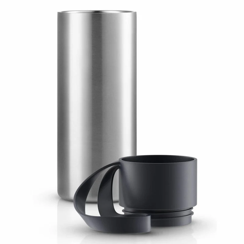 Eva Solo To Go Cup, ToGo Becher, Kaffeebecher, Teebecher, Unterwegs, Edelstahl/ Kunststoff/ Silikon, Schwarz, 0.35 L, 567467