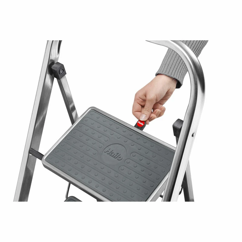 Hailo Trittleiter K70 StandardLine, Klappleiter, Aluminium, Schwarz, 2 Stufen, 4392-801