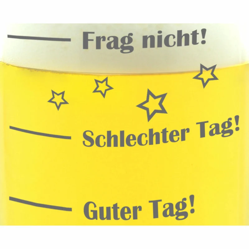 montana: Bierseidel, Guter Tag! Schlechter Tag! Frag Nicht!, Bierkrug, Geschenk Stimmungsglas mit lustiger Gravur, Mood Bier Glas, 500 ml