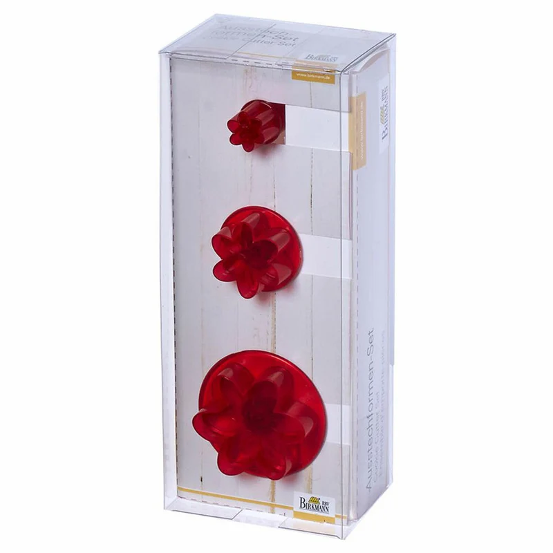 Birkmann Ausstechformen-Set Blume Lilie, 3-tlg., Ausstecher, Plätzchenform, Keks, Plätzchen, Kunststoff, 160446