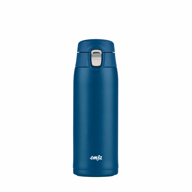EMSA Travel Mug Light Isolierbecher, Isobecher, Iso Becher, Thermobecher, Edelstahl, Blau, 0.4 L, N21509