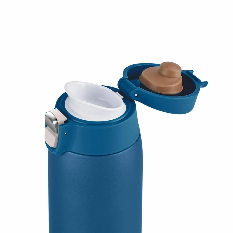EMSA Travel Mug Light Isolierbecher, Isobecher, Iso Becher, Thermobecher, Edelstahl, Blau, 0.4 L, N21509