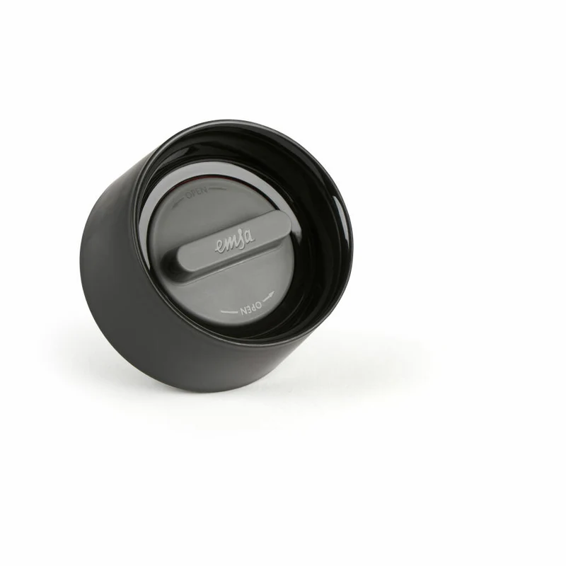 EMSA Travel Mug Compact Thermobecher, Isolierbecher, Isobecher, Thermo Becher, Edelstahl / Silikon, Dunkelblau, 0.3 L, N21608