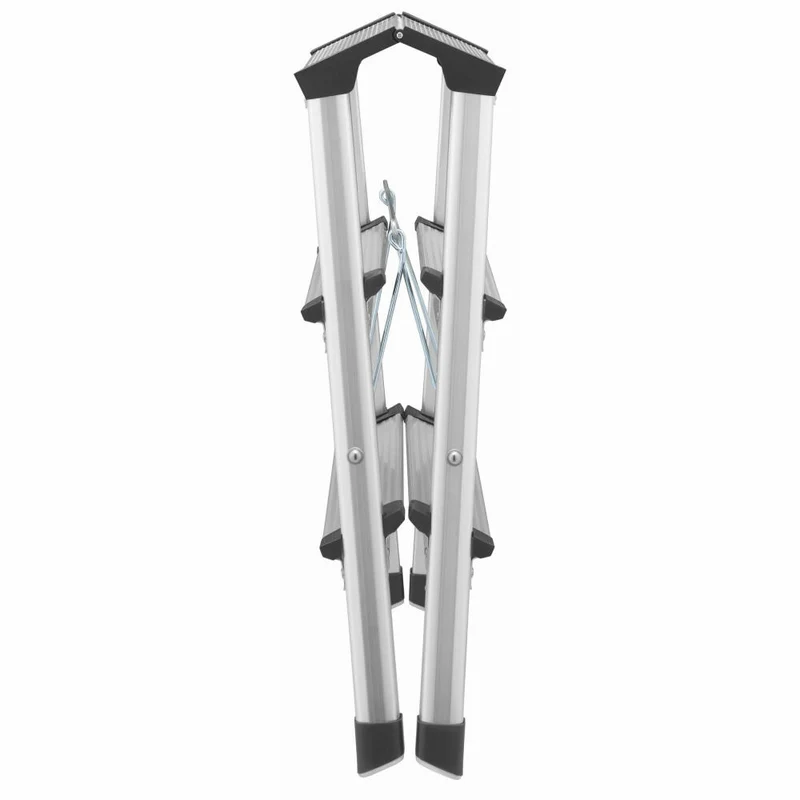 Hailo Trittleiter D60 StandardLine, Klappleiter, Aluminium, Silber, 2 x 3 Stufen, 4443-701