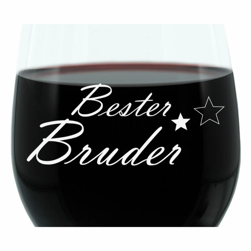 Leonardo Weinglas 400 ml, Bester Bruder, Geschenk Stimmungsglas mit lustiger Gravur, Moodglas, 22 cm