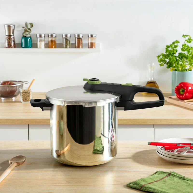 Tefal Secure Trendy Schnellkochtopf, mit Korb, Kochtopf, Topf, induktionsgeeignet, Edelstahl, 8 L, YS22Z11