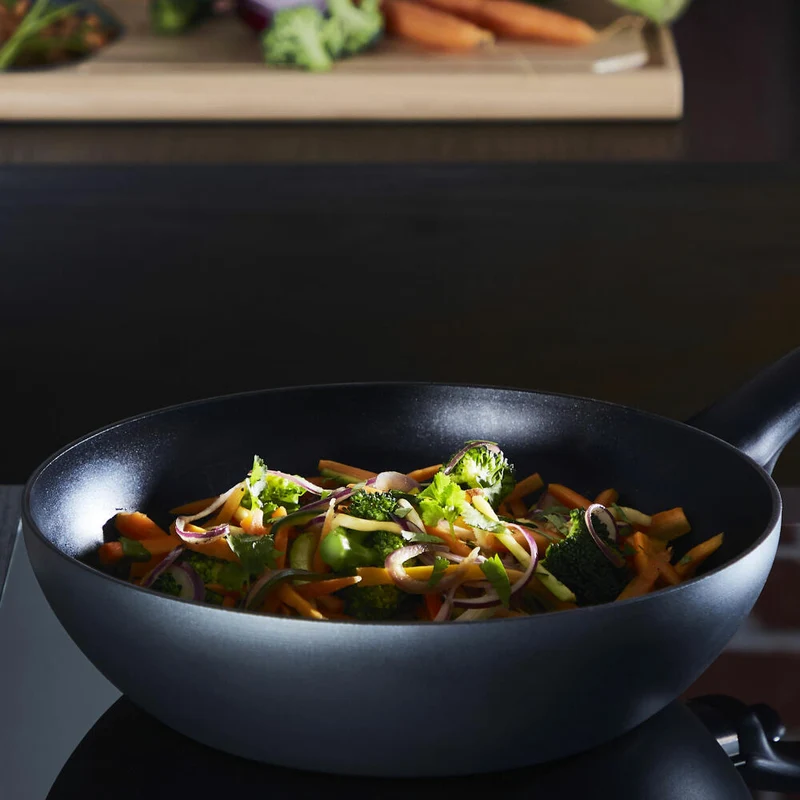 Tefal Easy Cook & Clean Wokpfanne, Wok Pfanne, Titanium Antihaftversiegelung, Aluminium, Ø 28 cm, B55519