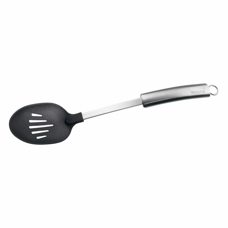 Berndes Küchenhelfer Schaumlöffel, Abschöpfkelle, Edelstahl / Kunststoff, Silber / Schwarz, 009083