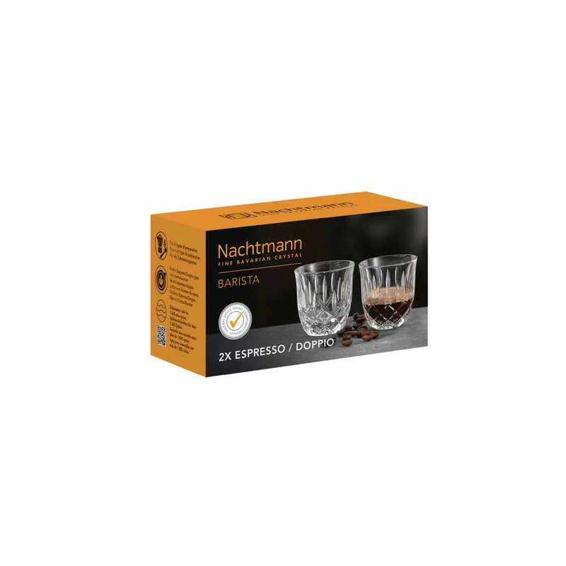 Nachtmann Espresso/Doppio-Gläser 2er Set Noblesse Barista, Kaffeegläser, Kristallglas, Klar, 90 ml, 104905