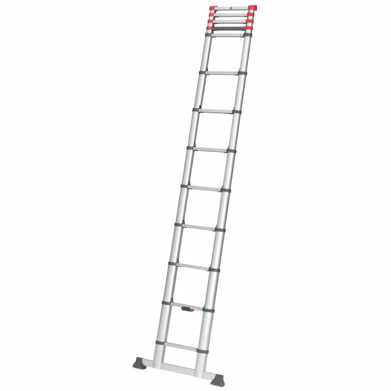 Hailo Sicherheits-Teleskopleiter FlexLine, Ausziehleiter, Leiter, Aluminium, Silber, 13 Sprossen, 7113-131