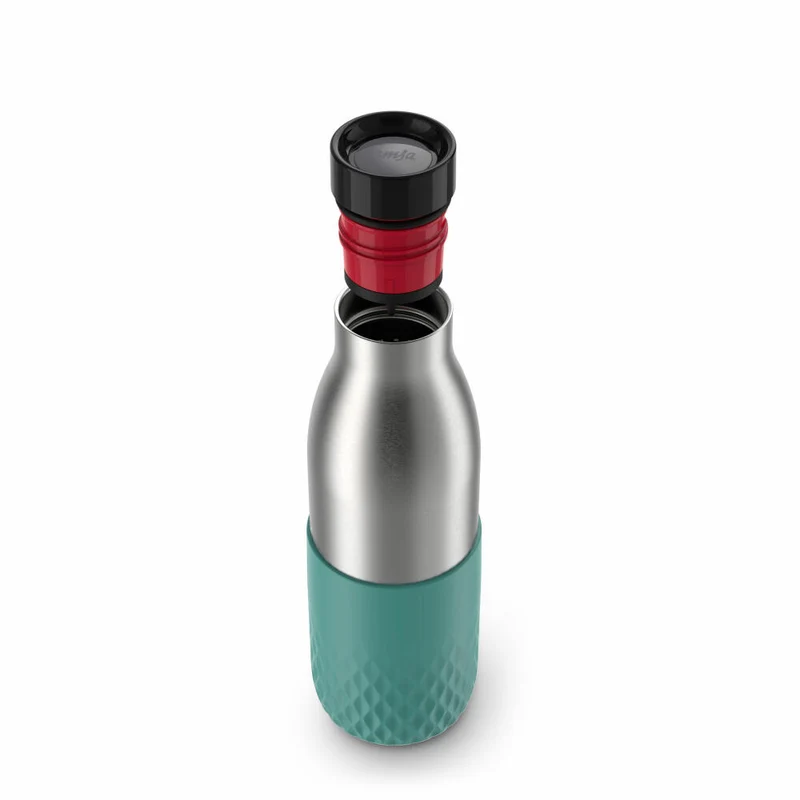EMSA BLUDROP SLEEVE Trinkflasche, Wasserflasche, Flasche, Edelstahl, Grün, 0.5 L, N31106