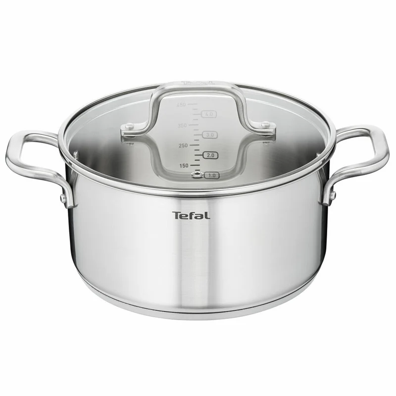 Tefal Virtuoso Topfset, 7-tlg., Kochtopf, Topf, Stielkasserolle, Induktionsgeeignet, Edelstahl, E492S7