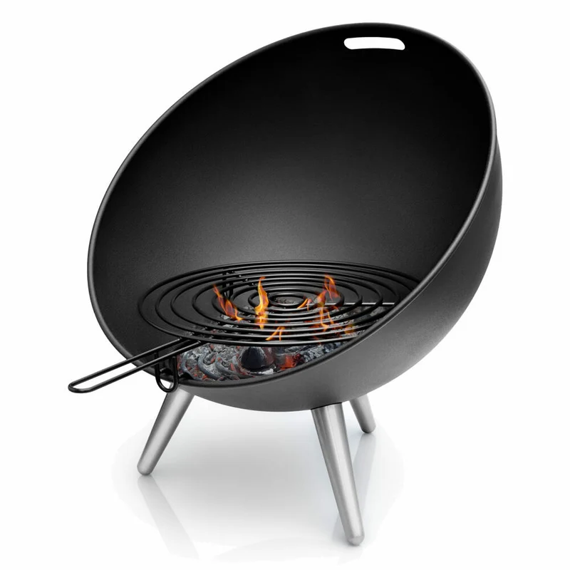 Eva Solo FireGlobe Grillrost, Rost, Grill, Zubehör, Grillen, Barbecue, BBQ, Eaillierter Stahl, Schwarz, 571114