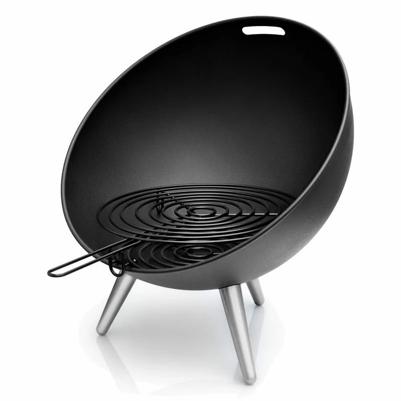 Eva Solo FireGlobe Grillrost, Rost, Grill, Zubehör, Grillen, Barbecue, BBQ, Eaillierter Stahl, Schwarz, 571114