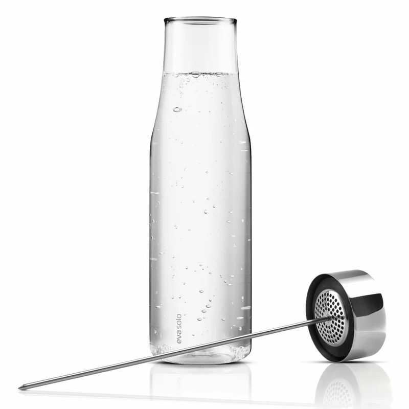 Eva Solo MyFlavour Karaffe, Wasserkaraffe, Glaskaraffe, Borrosilikat-Glas/Edelstahl/Silikon, Transparent, 1 L, 567483