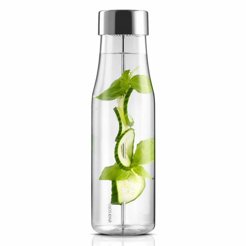 Eva Solo MyFlavour Karaffe, Wasserkaraffe, Glaskaraffe, Borrosilikat-Glas/Edelstahl/Silikon, Transparent, 1 L, 567483