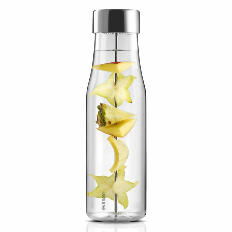 Eva Solo MyFlavour Karaffe, Wasserkaraffe, Glaskaraffe, Borrosilikat-Glas/Edelstahl/Silikon, Transparent, 1 L, 567483
