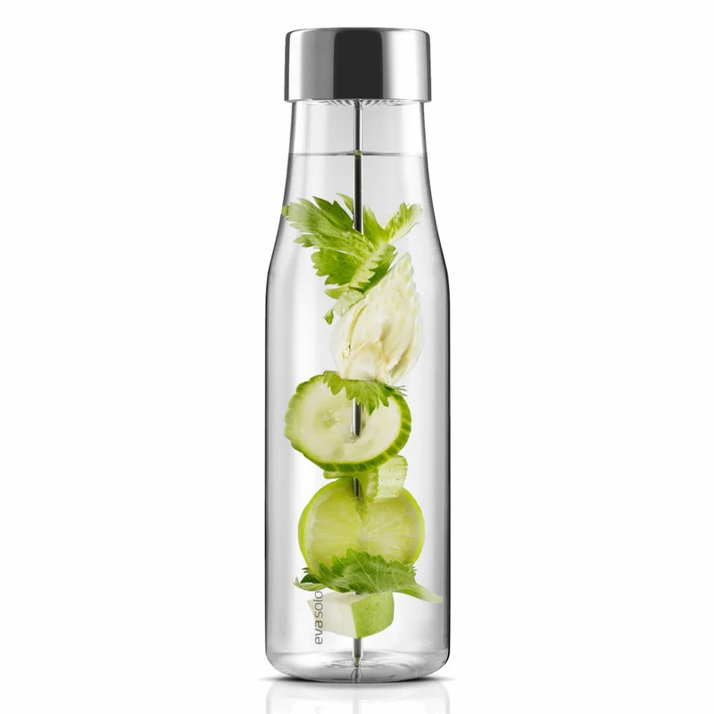 Eva Solo MyFlavour Karaffe, Wasserkaraffe, Glaskaraffe, Borrosilikat-Glas/Edelstahl/Silikon, Transparent, 1 L, 567483