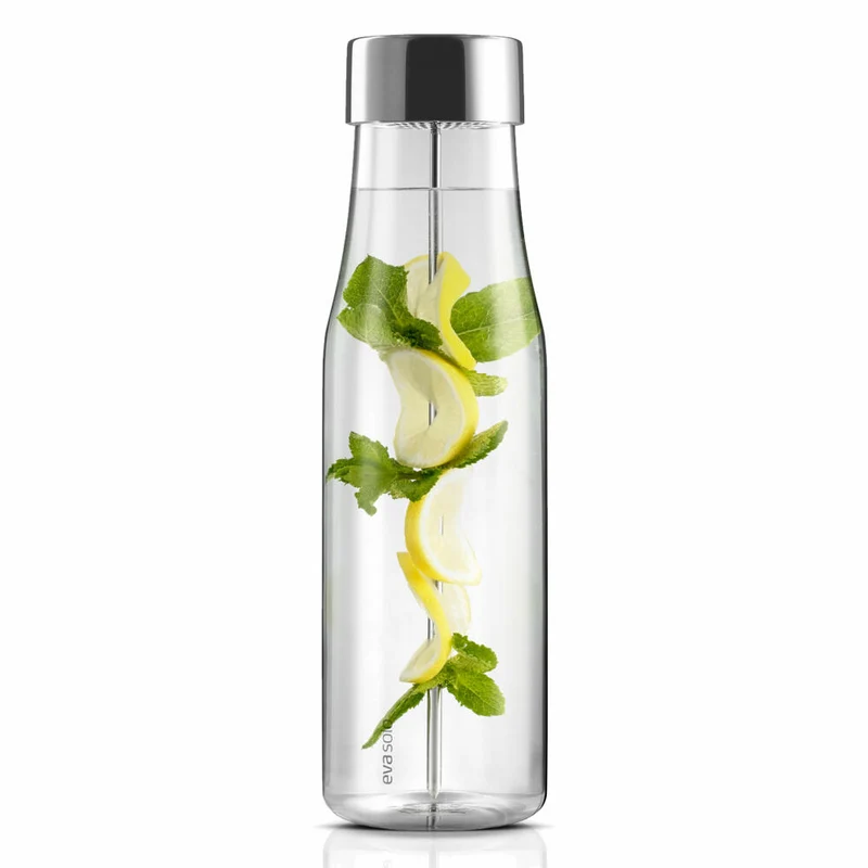Eva Solo MyFlavour Karaffe, Wasserkaraffe, Glaskaraffe, Borrosilikat-Glas/Edelstahl/Silikon, Transparent, 1 L, 567483