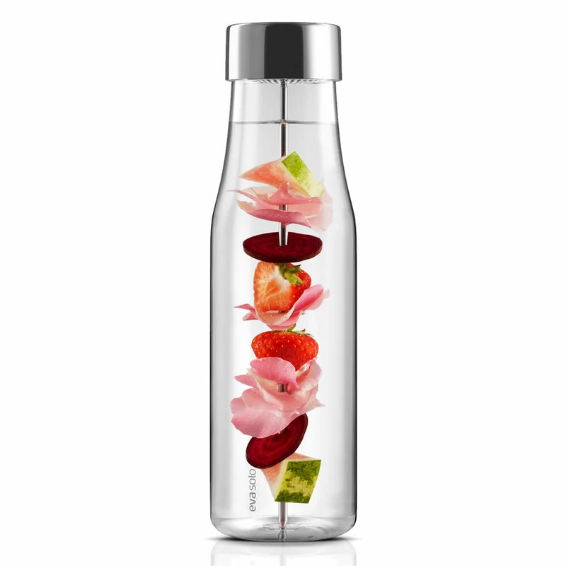 Eva Solo MyFlavour Karaffe, Wasserkaraffe, Glaskaraffe, Borrosilikat-Glas/Edelstahl/Silikon, Transparent, 1 L, 567483