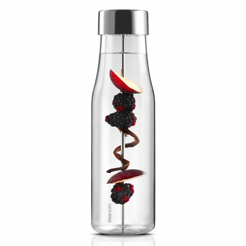 Eva Solo MyFlavour Karaffe, Wasserkaraffe, Glaskaraffe, Borrosilikat-Glas/Edelstahl/Silikon, Transparent, 1 L, 567483