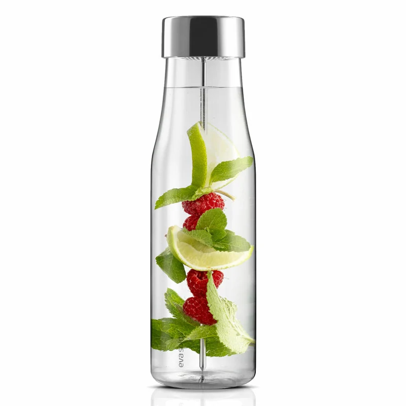 Eva Solo MyFlavour Karaffe, Wasserkaraffe, Glaskaraffe, Borrosilikat-Glas/Edelstahl/Silikon, Transparent, 1 L, 567483
