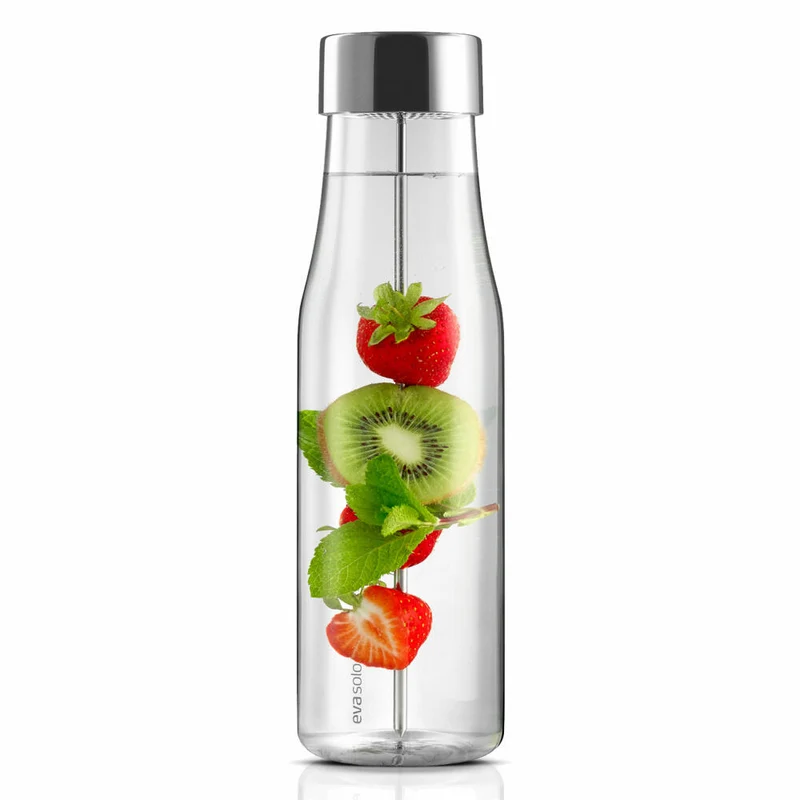 Eva Solo MyFlavour Karaffe, Wasserkaraffe, Glaskaraffe, Borrosilikat-Glas/Edelstahl/Silikon, Transparent, 1 L, 567483
