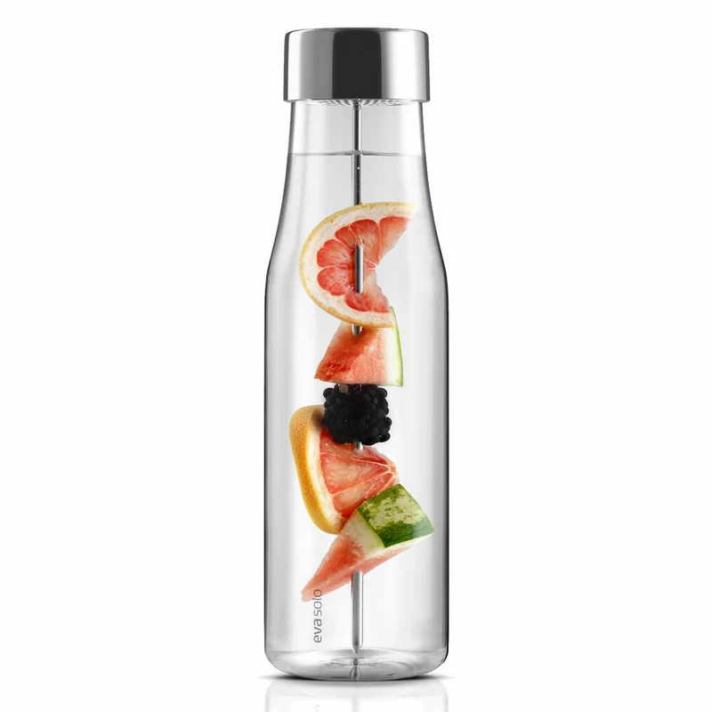 Eva Solo MyFlavour Karaffe, Wasserkaraffe, Glaskaraffe, Borrosilikat-Glas/Edelstahl/Silikon, Transparent, 1 L, 567483