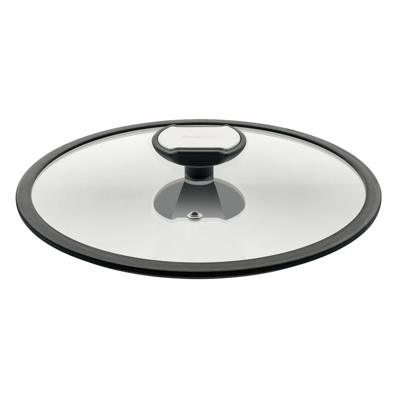 Berndes Balance Glasdeckel mit Silikonring, Spezialglas, Transparent / Schwarz, Ø 24 cm, 007824