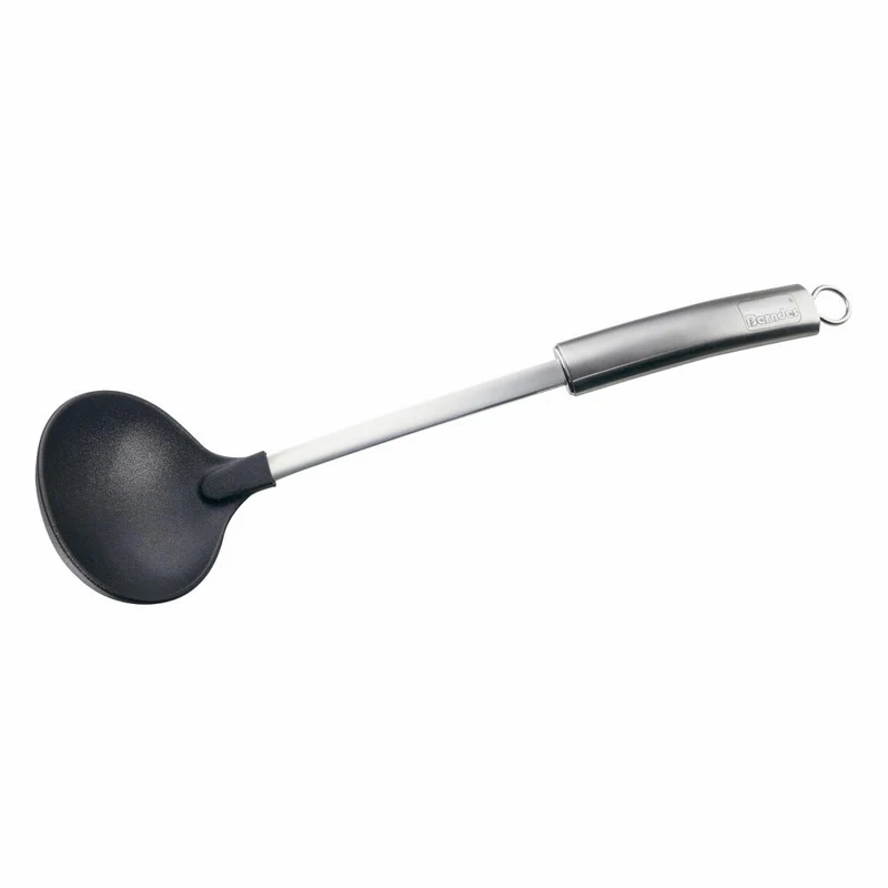 Berndes Küchenhelfer Schöpflöffel, Servierlöffel, Edelstahl / Kunststoff, Silber / Schwarz, 009084