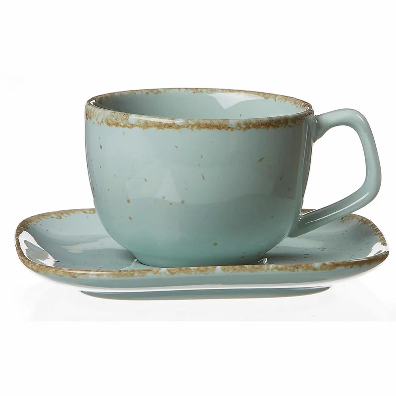 Ritzenhoff & Breker CASA Kaffeeservice 12-tlg., Geschirrset, Service, Quadratisch / Rund, Porzellan, Blau, 83125