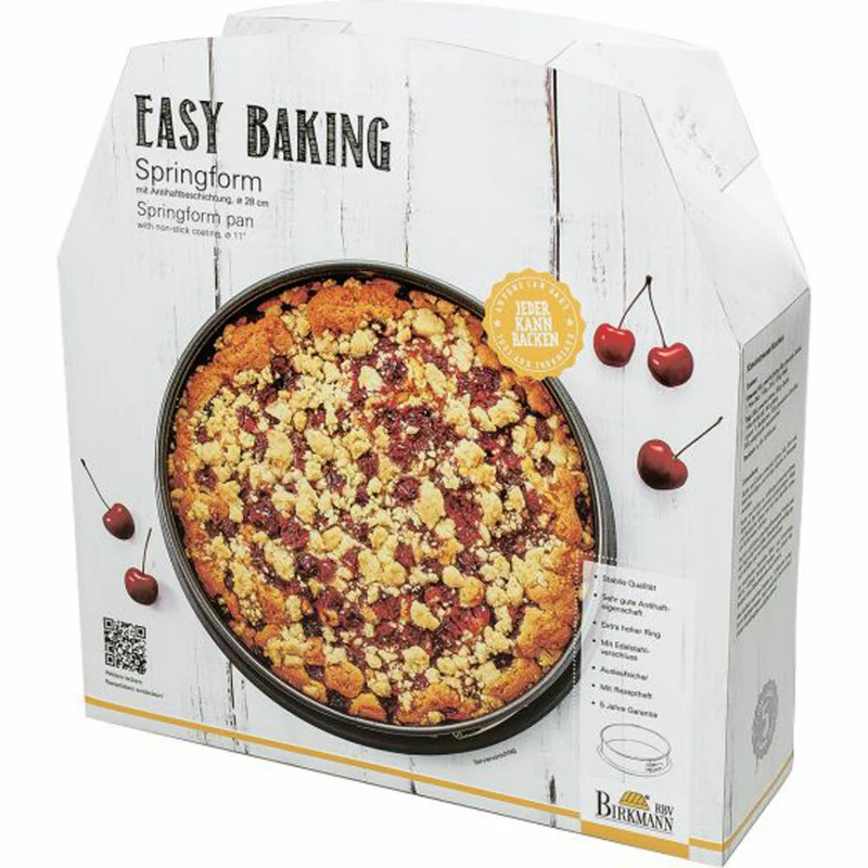 Birkmann Easy Baking Springform mit Einem Boden, Spring Form, Kuchenform, Servierboden, Anithaft, 28 cm, 881037