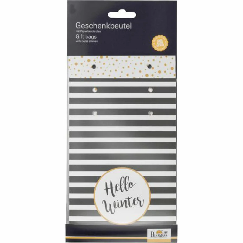 Birkmann Christmas Glamour Geschenkbeutel, Geschenk Beutel, Zellglasbeutel, Dekoration, Zellglas, 18 cm, 442696