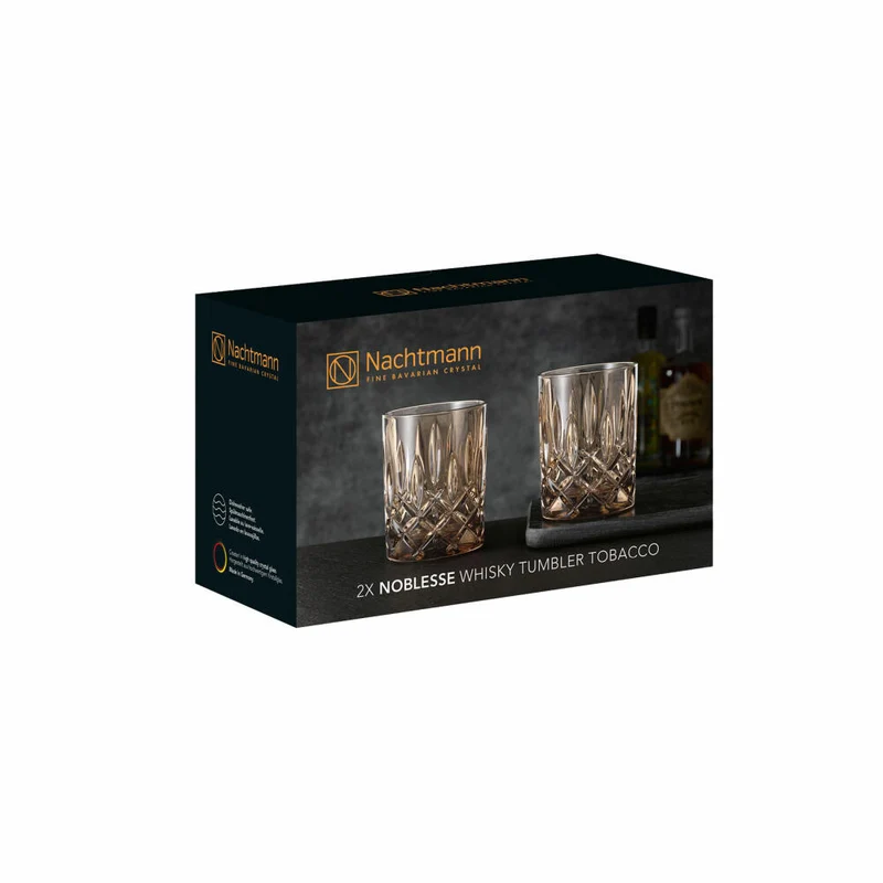 Nachtmann Whiskybecher 2er Set Noblesse, Whisky Tumbler, Kristallglas, Tobacco, 295 ml, 104246