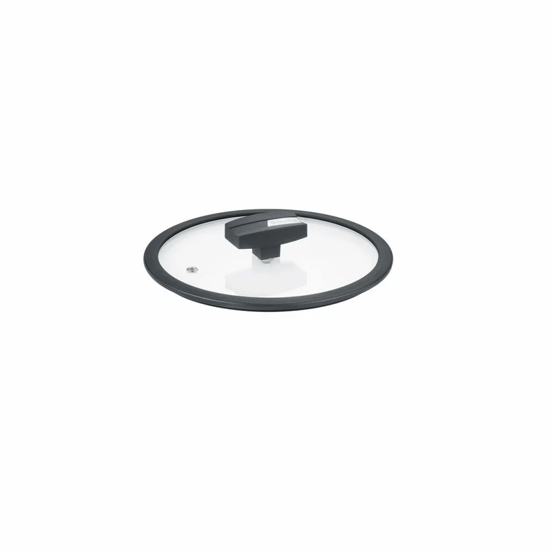 Berndes Balance Glasdeckel mit Silikonring, Spezialglas, Transparent / Schwarz, Ø 16 cm, 007816
