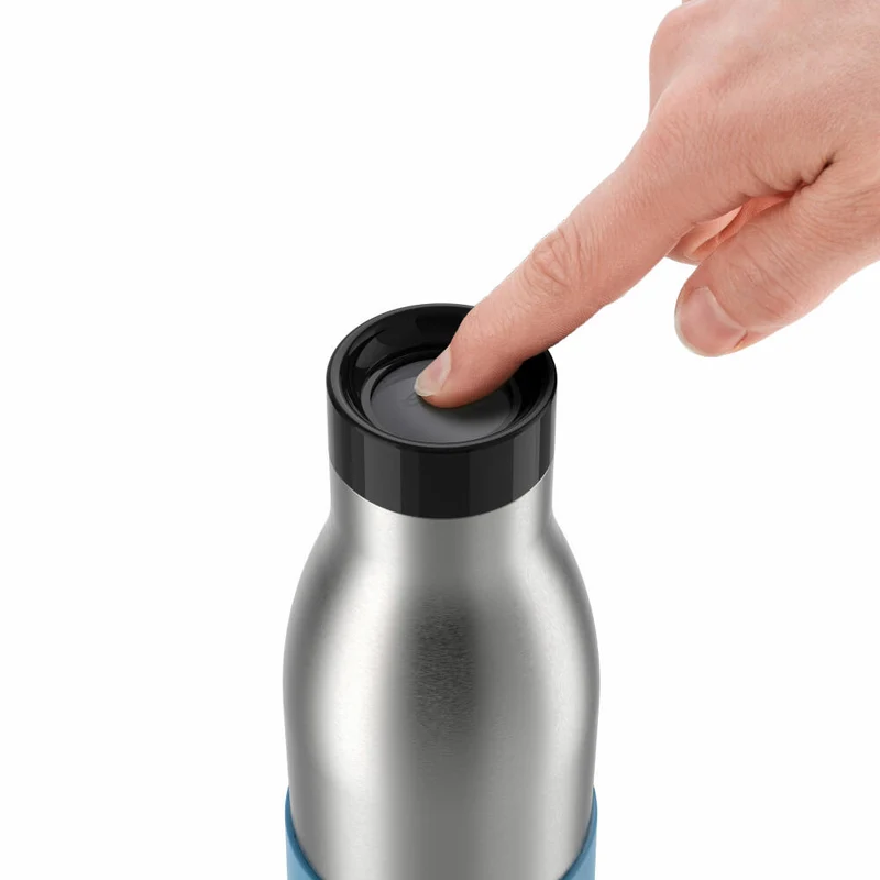 EMSA BLUDROP SLEEVE Trinkflasche, Wasserflasche, Flasche, Edelstahl, Blau, 0.5 L, N31107