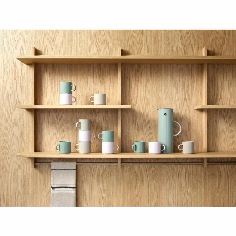 Stelton Becher Dusty Green 2er Set, Trinkbecher, Tasse, Steinzeug, 200 ml, 1142-2