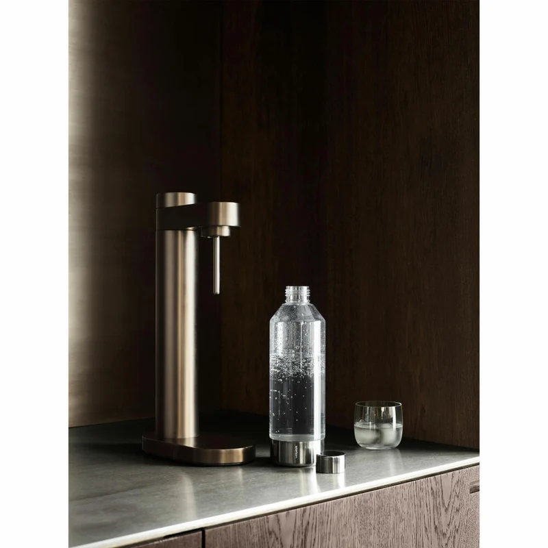 Stelton Wassersprudler Brus, für kohlensäurehaltige Getränke, Edelstahl, Kunststoff, Dark Brown Metallic, 2100-2