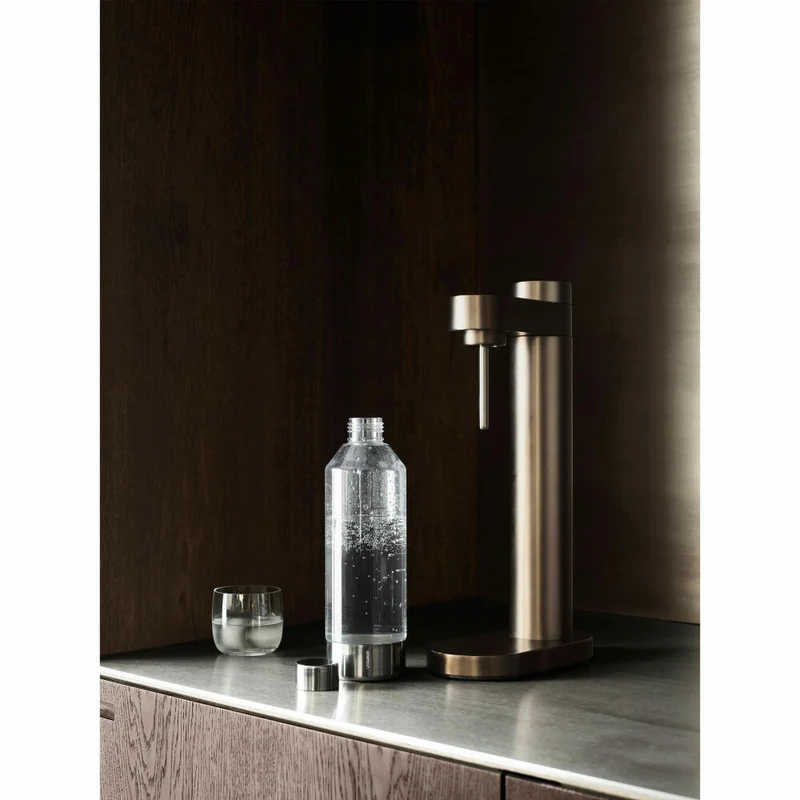 Stelton Wassersprudler Brus, für kohlensäurehaltige Getränke, Edelstahl, Kunststoff, Dark Brown Metallic, 2100-2
