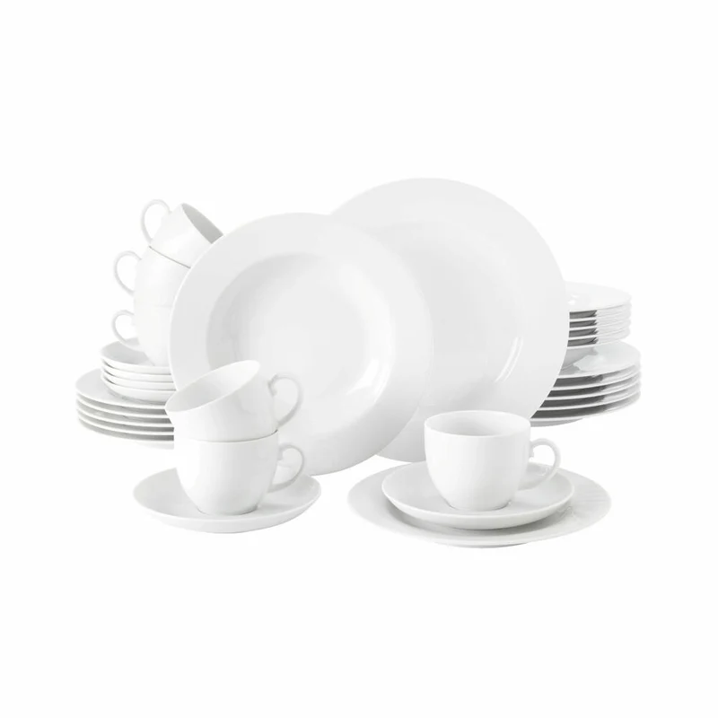 Seltmann Weiden Rondo Liane Kombiservice, Geschirrset, Service, Geschirr Set, Porzellan, Weiß, 30-tlg., 1749275