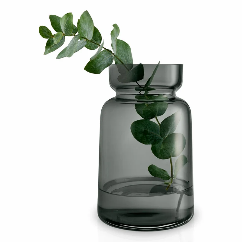 Eva Solo Silhouette Glasvase, Vase, Blumenvase, Dekovase, Dekoration, Rauchglas, H 18.5cm, 591511