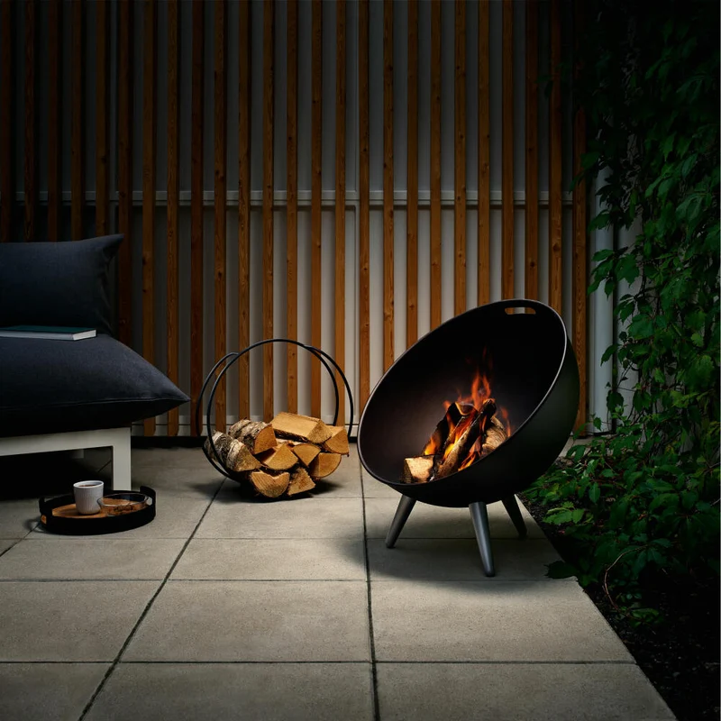 Eva Solo FireGlobe Brennholzhalter, Brennholz Halter, Kaminholzständer, Kaminholzregal, Brennholzregal, Stahl, Schwarz, 571115