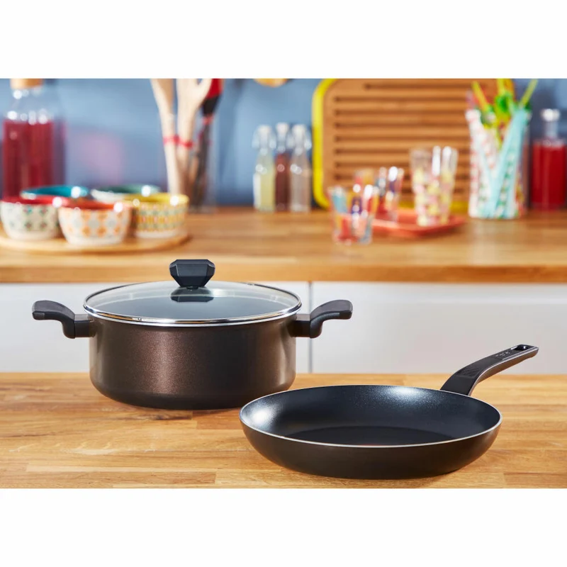 Tefal Easy Cook & Clean Schmorpfanne, mit Deckel, Pfanne, Antihaftversiegelung, Aluminium, Ø 28 cm, B55537