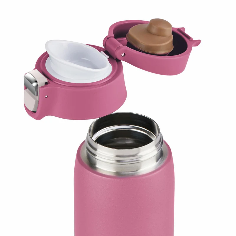 EMSA Travel Mug Light Isolierbecher, Isobecher, Iso Becher, Thermobecher, Edelstahl, Rosa, 0.4 L, N21511