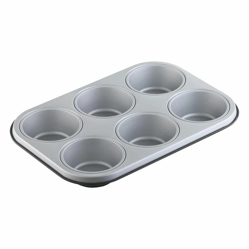 Berndes Backformen Muffinform 6er, Backform, Kuchenform, Antihaftversiegelung, Metallblech, 053320