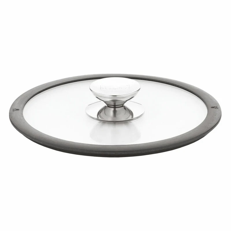 Berndes Glasdeckel mit Silikonring, Spezialglas, Transparent / Schwarz, Ø 20 cm, 007580
