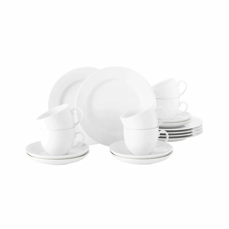 Seltmann Weiden Rondo Liane Kaffeeservice, Geschirrset, Service, Geschirr Set, Porzellan, Weiß, 18-tlg., 1741310