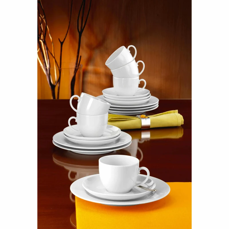 Seltmann Weiden Rondo Liane Kaffeeservice, Geschirrset, Service, Geschirr Set, Porzellan, Weiß, 18-tlg., 1741310