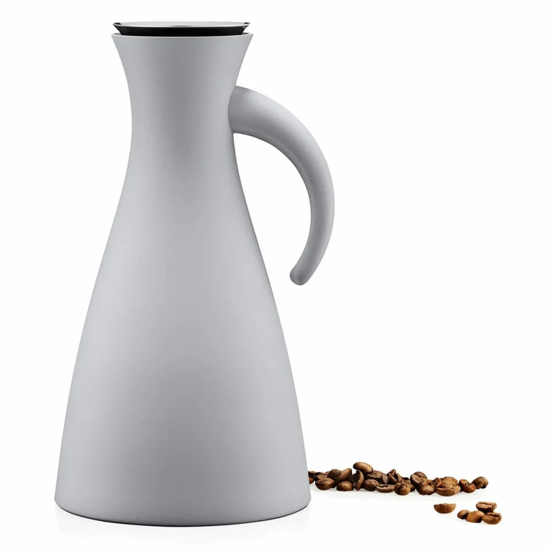Eva Solo Isolierkanne, Kaffeekanne, Thermokanne, Teekanne, Glas/Kunststoff/Edelstahl, Marmor Grau, 1 L, 502800