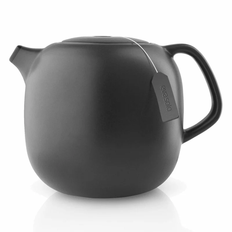 Eva Solo Nordic kitchen Teekanne, Teebereiter, Kanne, Genießen, Küche, Feinsteinzeug/Silikon, Schwarz, 1 L, 502755